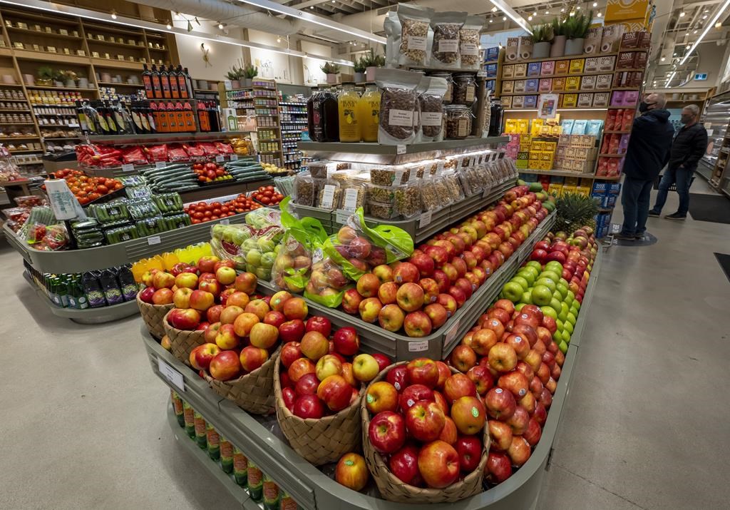 fruits and vegetables at grocery store