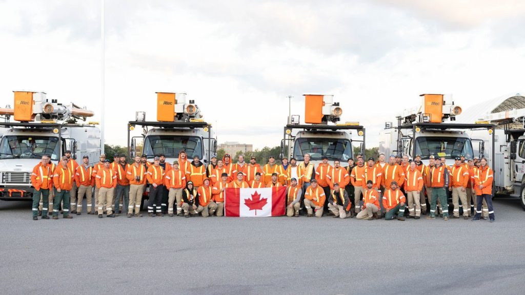 Gruelling days and gratitude for Canadian line workers helping with hurricane outages