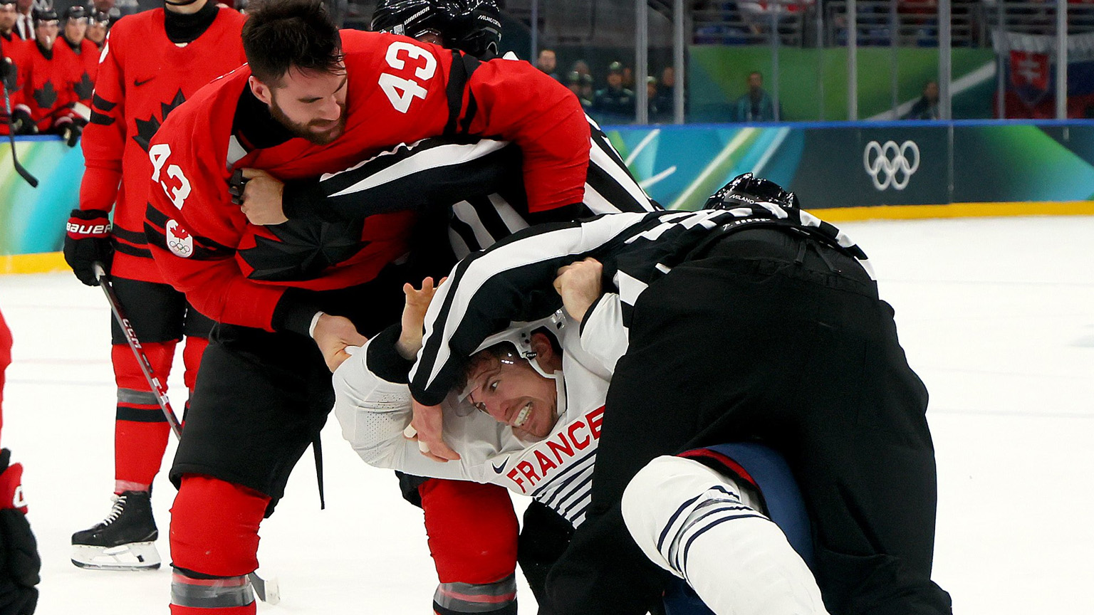 ‘Nothing but respect for him’: Canada, France react to Tom Wilson’s Olympic fight