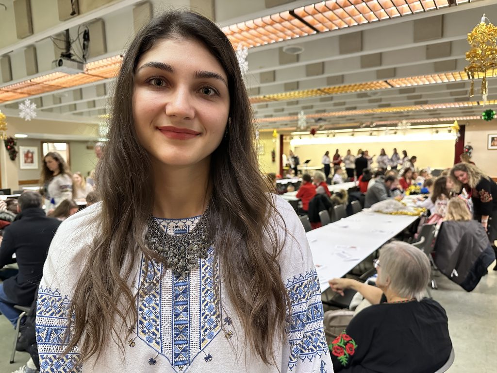 Tetiana Bezhenar, who came to Winnipeg in March from Ukraine, sang with a choir with other newcomers. (Joanne Roberts/CITYNEWS)