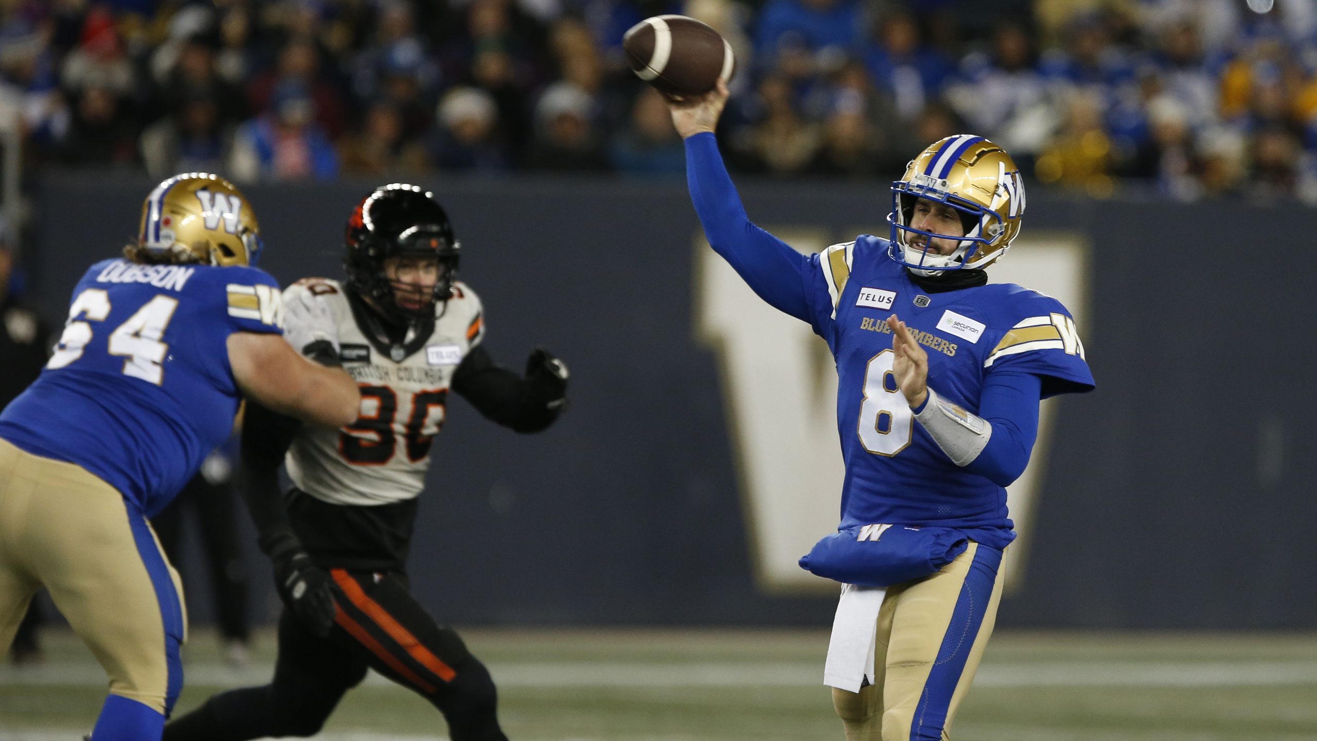 Blue Bombers Beat B.C. Lions To Secure 4th Straight Grey Cup Berth