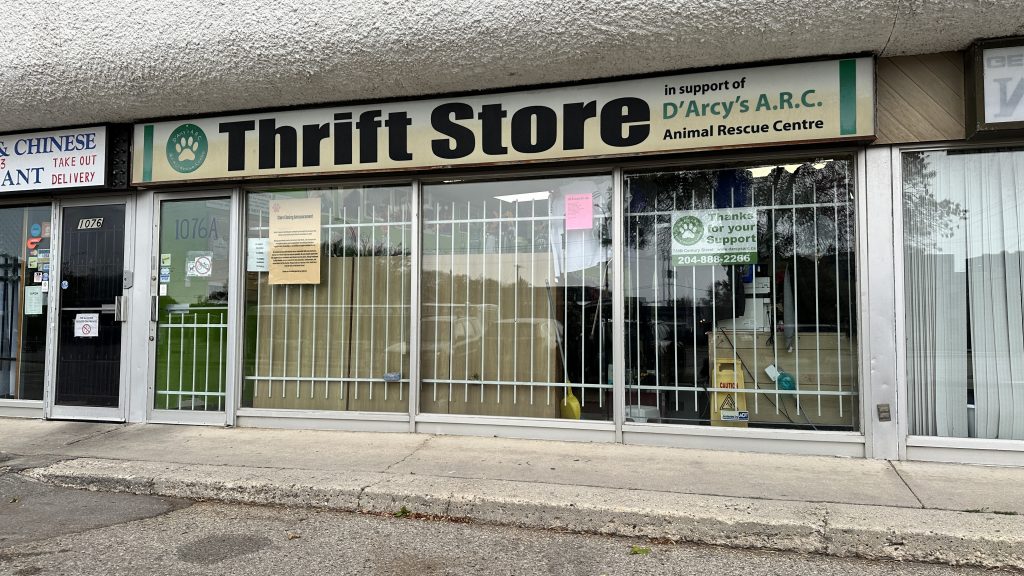 Exterior of D'Arcy's ARC Thrift Store in Winnipeg