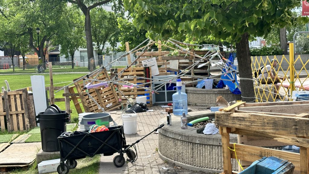 During the protest on June 24, 2024, students packed up the camp. (Joanne Roberts, CityNews)