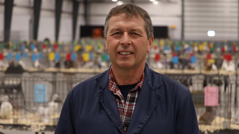 Clint Robertson, wearing a work shirt and button down, is the organizer of the CPFA Classic, and he says every year hundreds of people come out to take in the spectacle which includes several dozen prize pigeons.