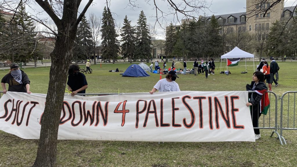 Pro-Palestinian encampment set up at University of Manitoba