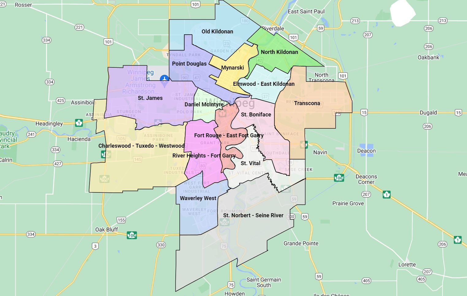 Winnipeg Electoral Map 